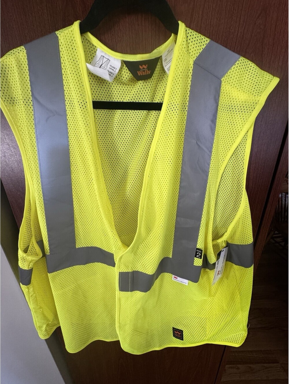 Walls 3M Reflective Official Work Safety Vest, Hi-Visibility Yellow, XL, NWT